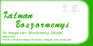 kalman boszormenyi business card