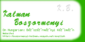 kalman boszormenyi business card